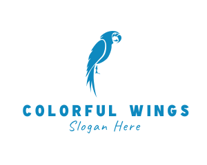 Blue Parrot Bird logo design