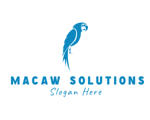 Macaw - Blue Parrot Bird logo design