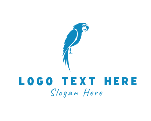 Macaw - Blue Parrot Bird logo design