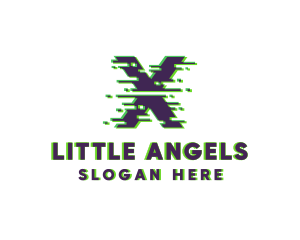 Modern - Glitch Pixel Letter X logo design