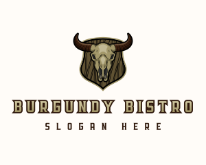 Bull Horn Skull logo design