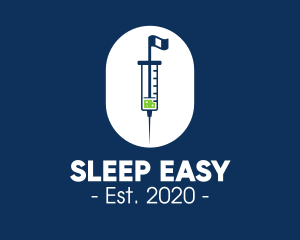 Anesthesiologist - Vaccination Syringe Flag logo design