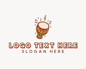Musical Notes - Traditional African Djembe logo design