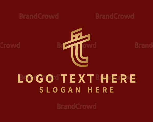 Gold Boutique Letter T Logo