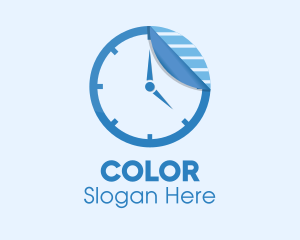 Stripes - Sticker Paper Clock logo design