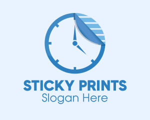 Sticker - Sticker Paper Clock logo design