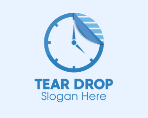 Tear - Sticker Paper Clock logo design