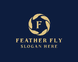 Organic Leaf Feather logo design