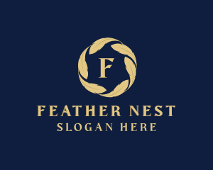 Organic Leaf Feather logo design