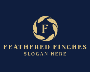 Organic Leaf Feather logo design