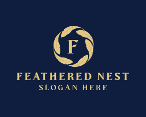 Organic Leaf Feather logo design