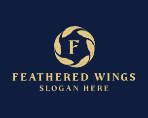 Organic Leaf Feather logo design