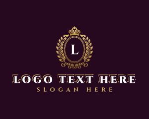 High End - Elegant Leaf Crown logo design