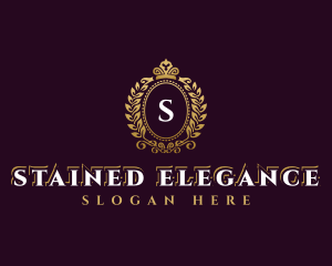 Elegant Leaf Crown logo design