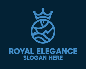 Blue Royal Fish logo design