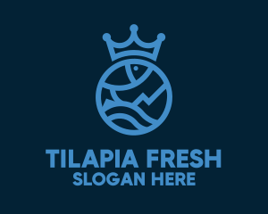 Tilapia - Blue Royal Fish logo design