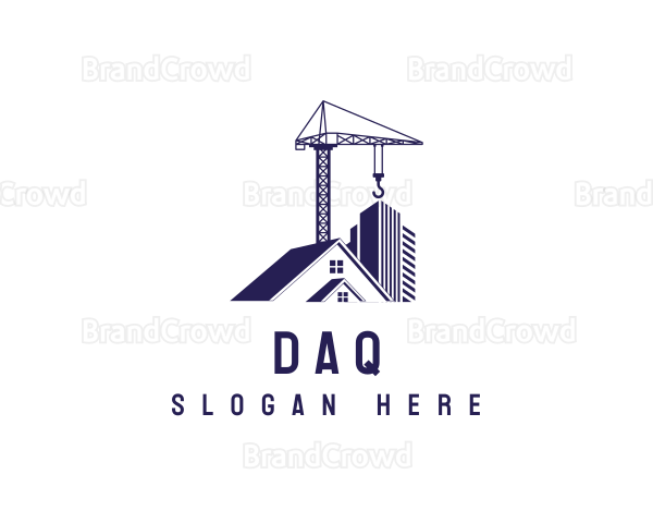 Construction Crane Building Logo