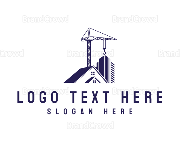 Construction Crane Building Logo