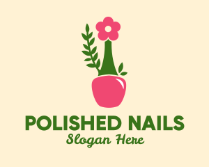 Flower Nail Polish Bottle logo design