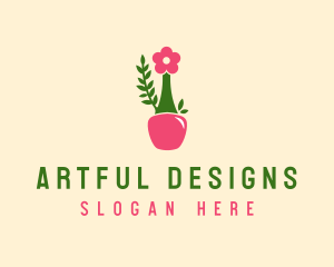 Flower Nail Polish Bottle logo design