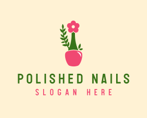 Flower Nail Polish Bottle logo design