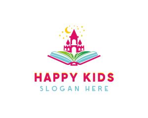 Kindergarten Kids Book logo design