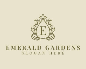 Wreath Foliage Lettermark logo design