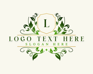 High End - Elegant Leaf Wreath logo design