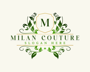 Elegant Leaf Wreath Logo