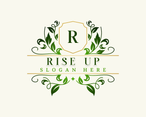 Elegant Leaf Wreath Logo