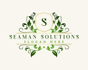 Elegant Leaf Wreath Logo