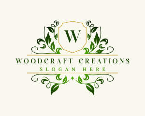 Elegant Leaf Wreath Logo