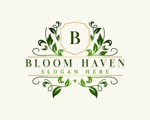 Elegant Leaf Wreath logo design