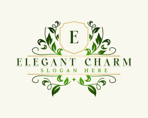 Elegant Leaf Wreath logo design