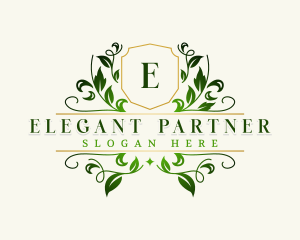 Elegant Leaf Wreath logo design