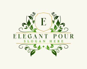 Elegant Leaf Wreath logo design