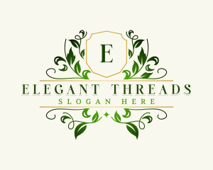 Elegant Leaf Wreath logo design