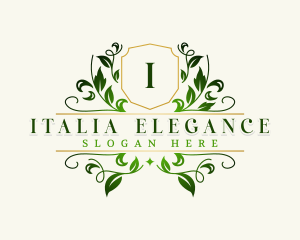 Elegant Leaf Wreath logo design