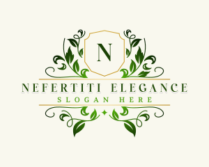 Elegant Leaf Wreath logo design