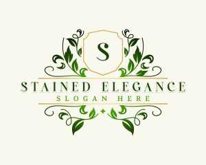 Elegant Leaf Wreath logo design