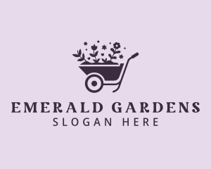 Wheelbarrow Flower Landscaping logo design