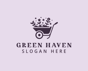 Wheelbarrow Flower Landscaping logo design