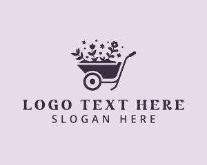 Wheelbarrow Flower Landscaping Logo