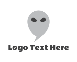 Outer Space - Alien Chat Bubble logo design