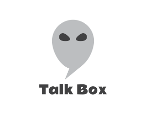 Conversation - Alien Chat Bubble logo design
