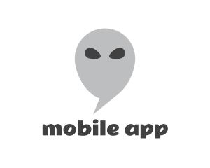 Monster - Alien Chat Bubble logo design