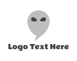 Alien Chat Bubble Logo