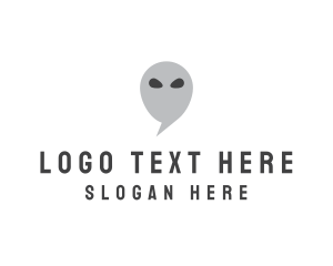 Snapchat - Alien Chat Bubble logo design