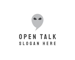 Alien Chat Bubble logo design