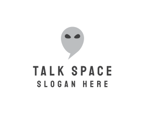 Conversation - Alien Chat Bubble logo design